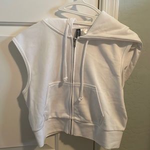 H&M white sleevless zipper top